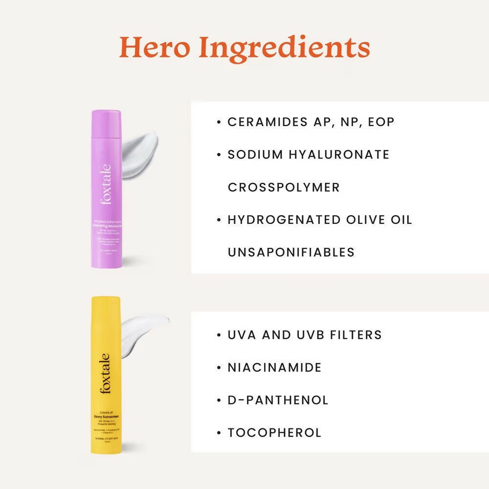 Foxtale CSMS (Cleanser, Serum, Moisturizer, Sunscreen) Flawless Skin Combo | Grocsy
