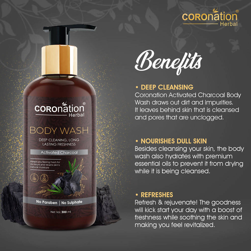 Coronation Herbal Activated Charcoal Body Wash | Grocsy