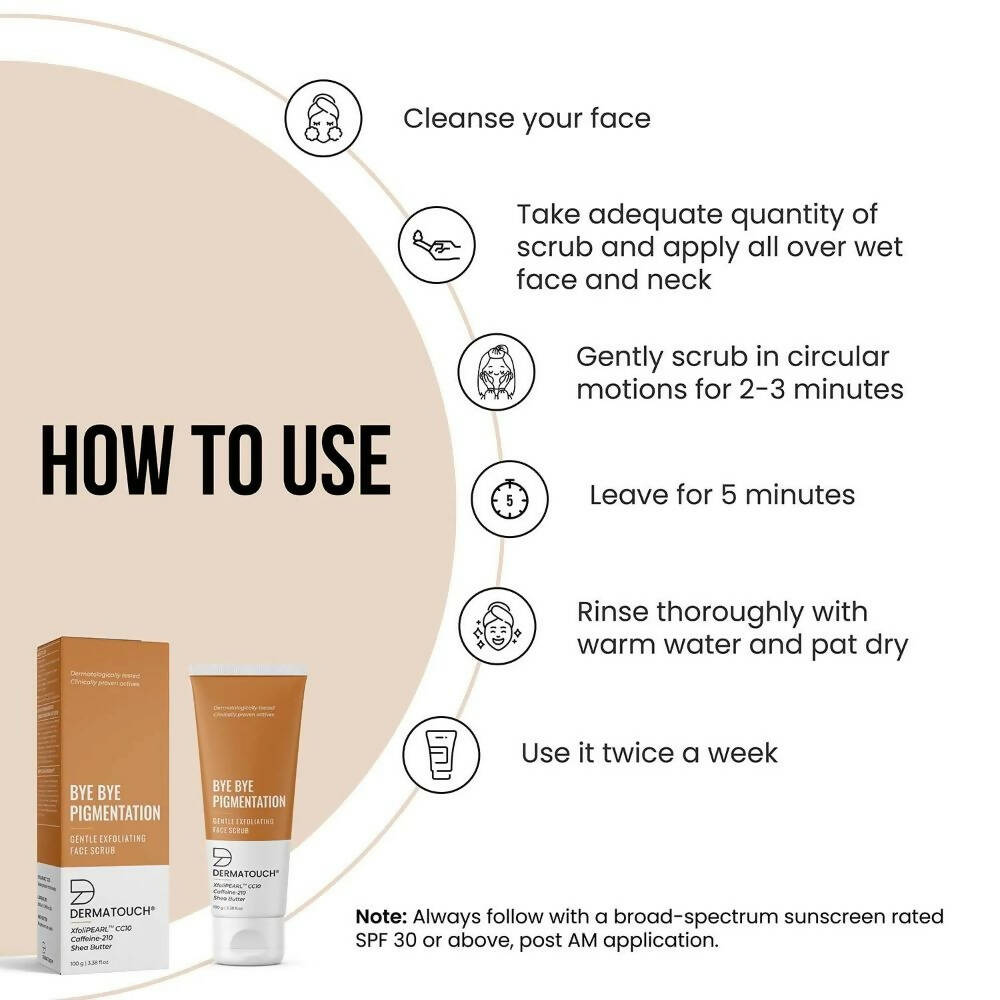 Dermatouch Bye Bye Pigmentation Face Scrub | Grocsy