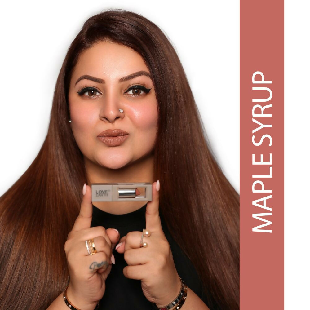 Love Earth Satin Matte Lipstick - Maple Syrup | Grocsy