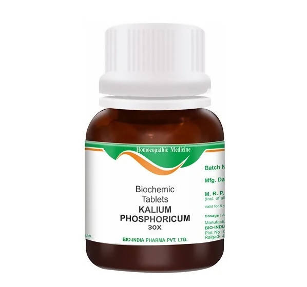 Bio India Homeopathy Kalium Phosphoricum Biochemic Tablets | Grocsy