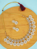 Divisha Alloy Gold-plated White Jewellery Set | Grocsy