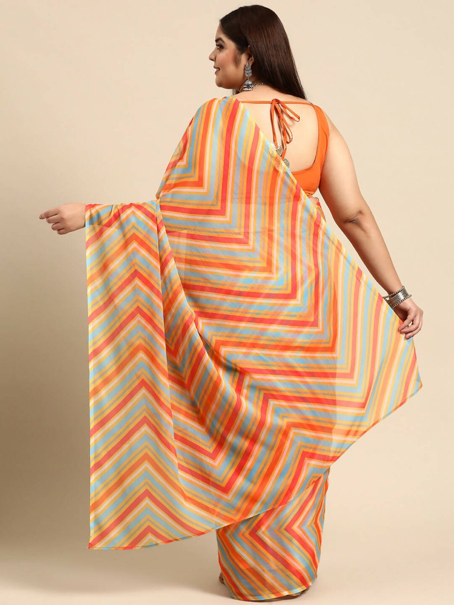 Ahalyaa Women's Traditional wear Saree - Orange | Grocsy