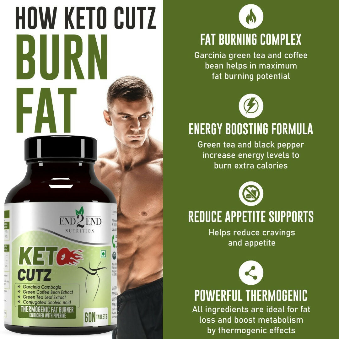 End2End Nutrition Keto Cutz Fat Burner For Weight Loss Tablets | Grocsy