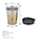 Vaya Popcup Insulated Coffee Mug Tumbler With Lid - 250 ml (Gold) | Grocsy