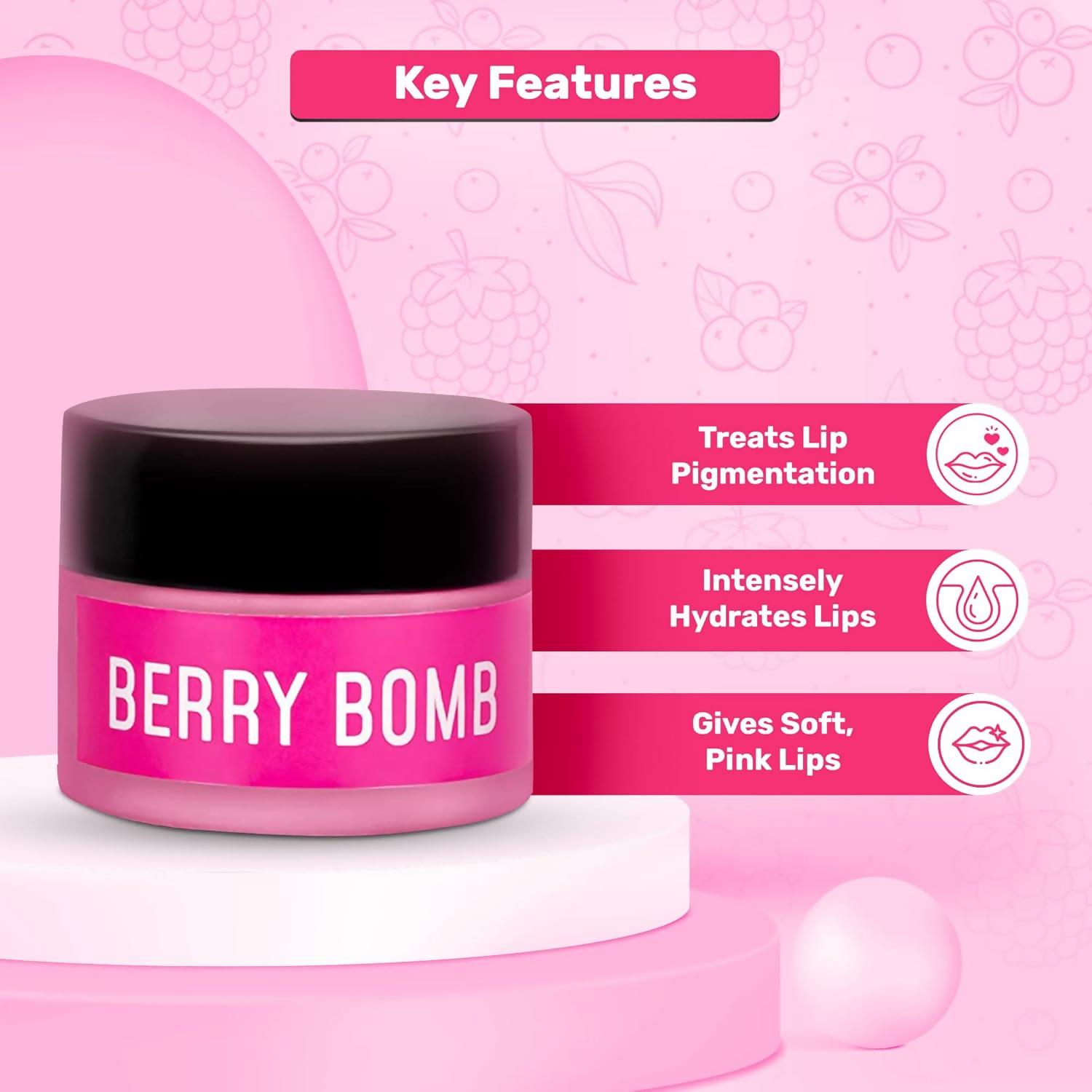 Enn Berry Bomb Tinted Lip Mask For Intense Hydration With Natural Berries Extract & Hyaluronic Acid | Grocsy