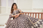 Aastha Fashion Space Gray Butterfly Net White Cotton Thread Work And Sequence Work Embroidery Wedding Wear Lehenga Choli | Grocsy