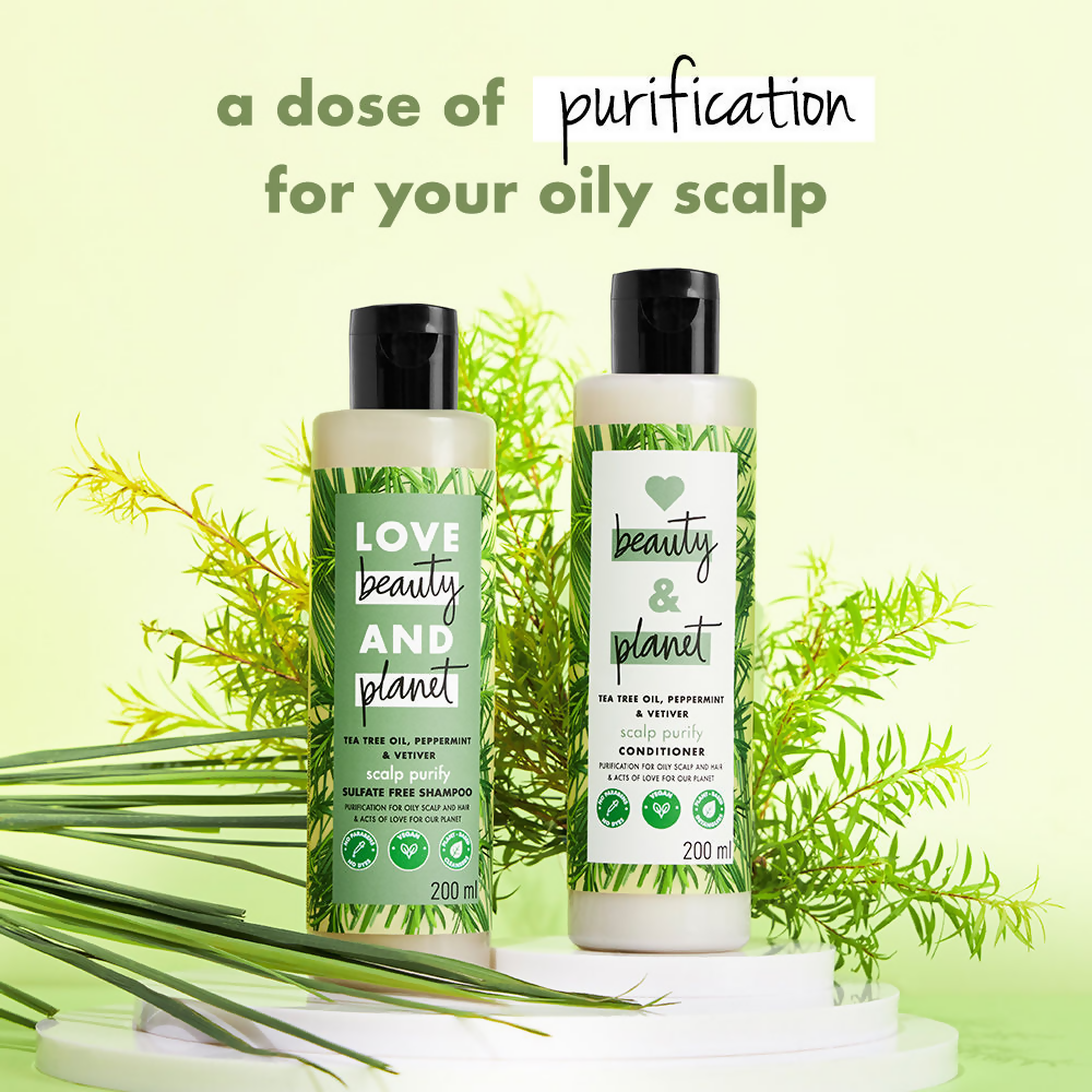 Love Beauty And Planet Tea Tree Peppermint & Vetiver Clarifying Shampoo | Grocsy