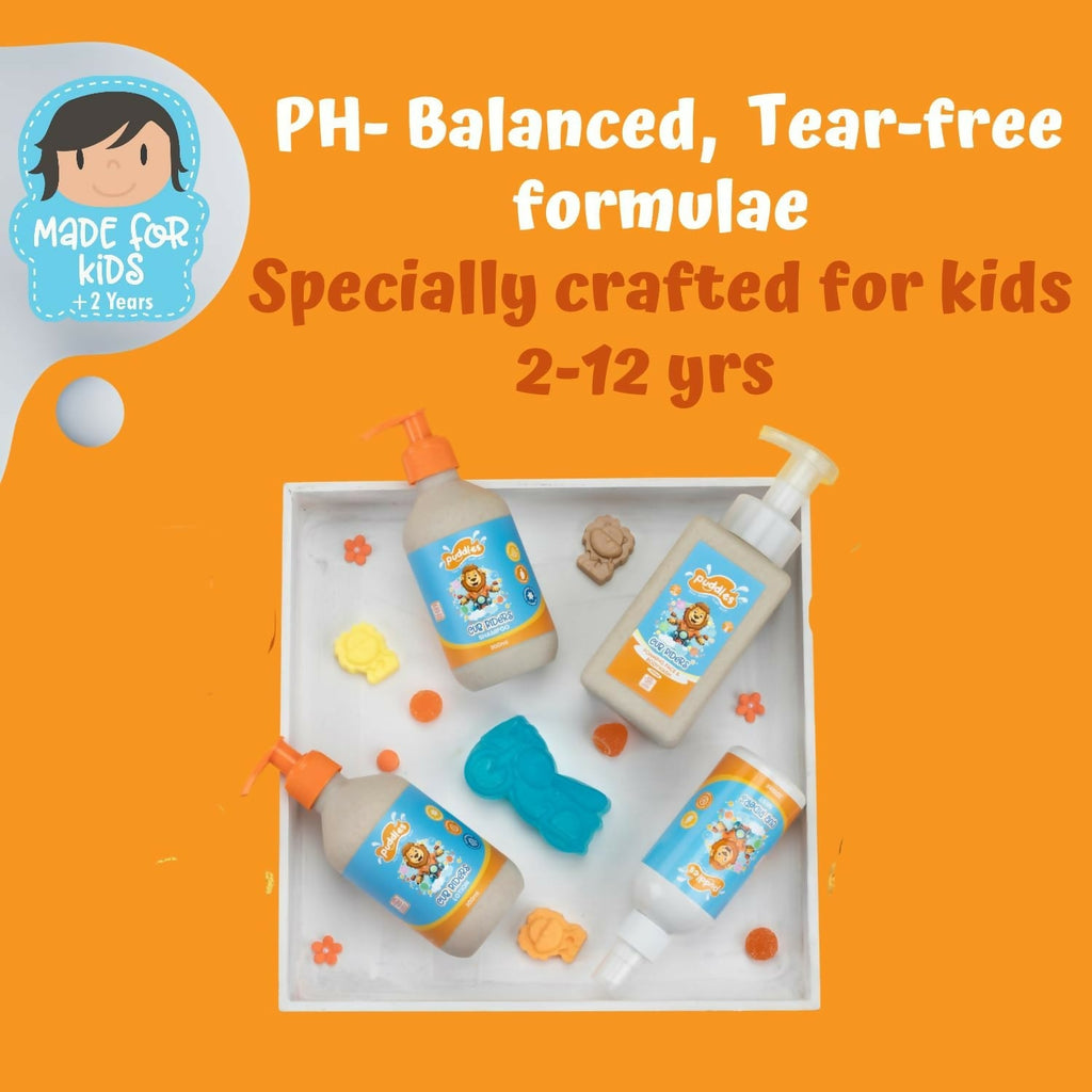 Puddles Organic Cub Riders Kids Foaming Face & Body Wash, Turmeric, Milk Protein, Orange Essential Oil | Grocsy