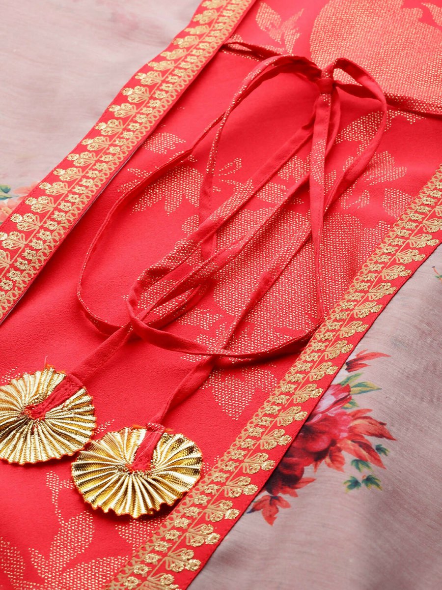 Ahalyaa Women's Traditional wear Ethnic Dress - Red | Grocsy