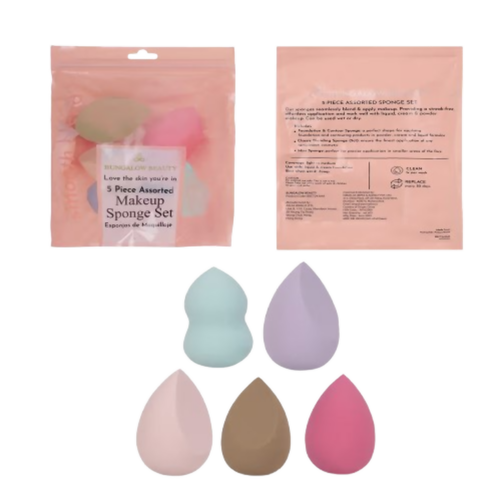 BUNGALOW BEAUTY Makeup Blending Sponge - Pack of 5 | Grocsy