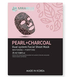 Mirabelle Korea Pearl + Charcoal Dual System Facial Sheet Mask | Grocsy