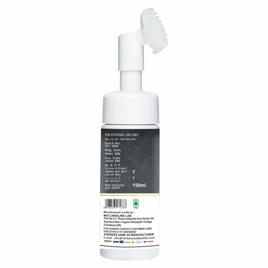 Herbal Canada D-Tan Foam Face Wash with Built in Face Brush | Grocsy