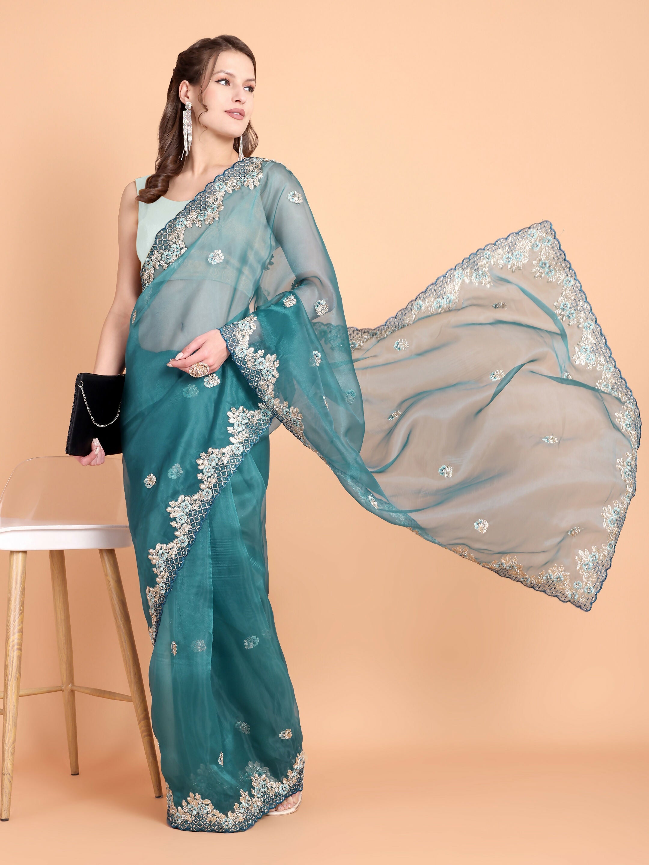 Vamsee Meera Rama Georgette Saree | Grocsy