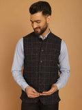 Even Apparels Pure Wool Nehru Jacket - Black | Grocsy