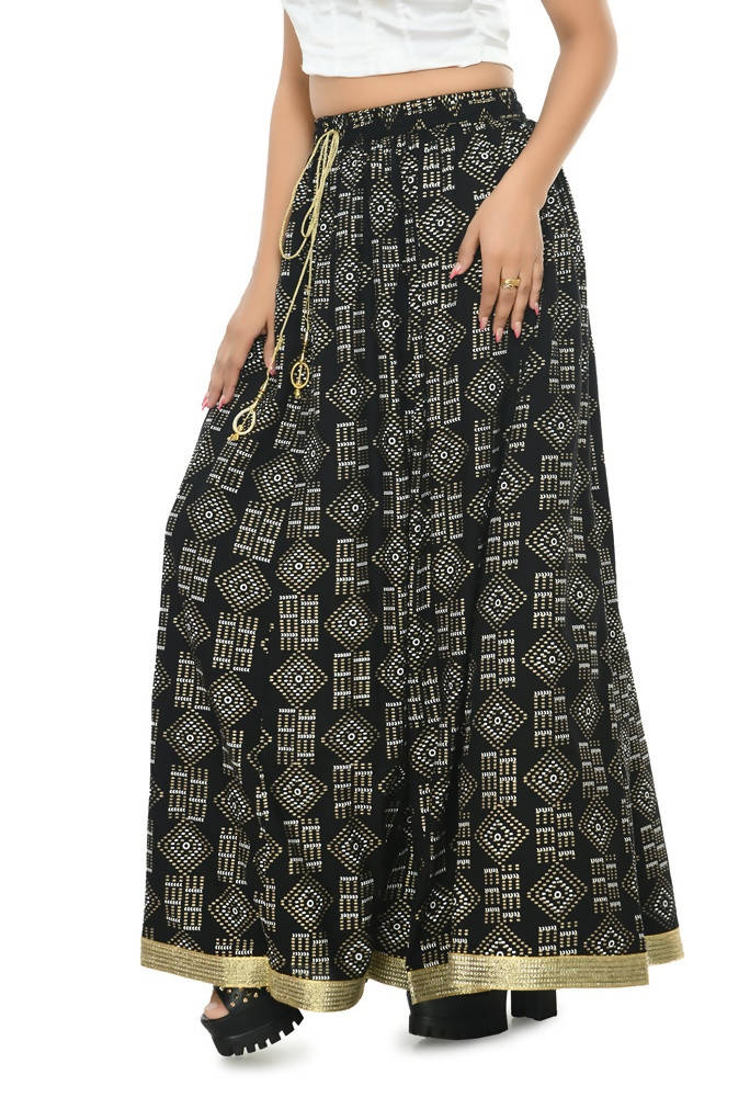Mominos Fashion Moeza Cotton Black Printed Lehenga (Lancha) | Grocsy