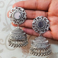 MS Fashion India Silver Oxidized Designer Traditional Jhumka Earrings | Grocsy