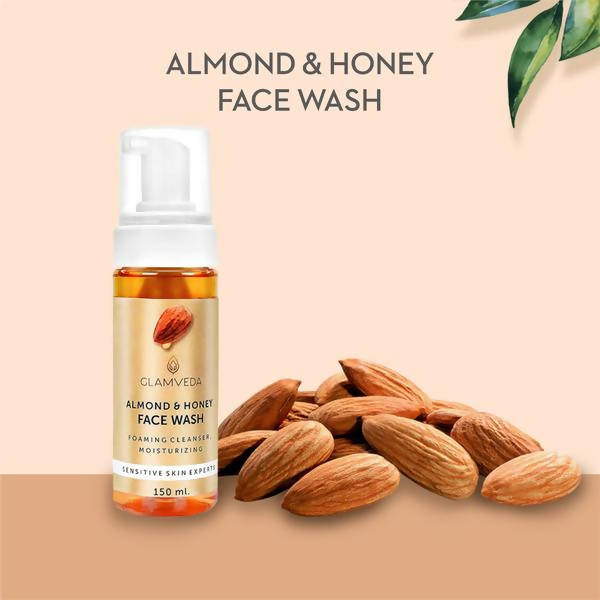 Glamveda Almond & Honey Nourishing Foaming Face Wash | Grocsy