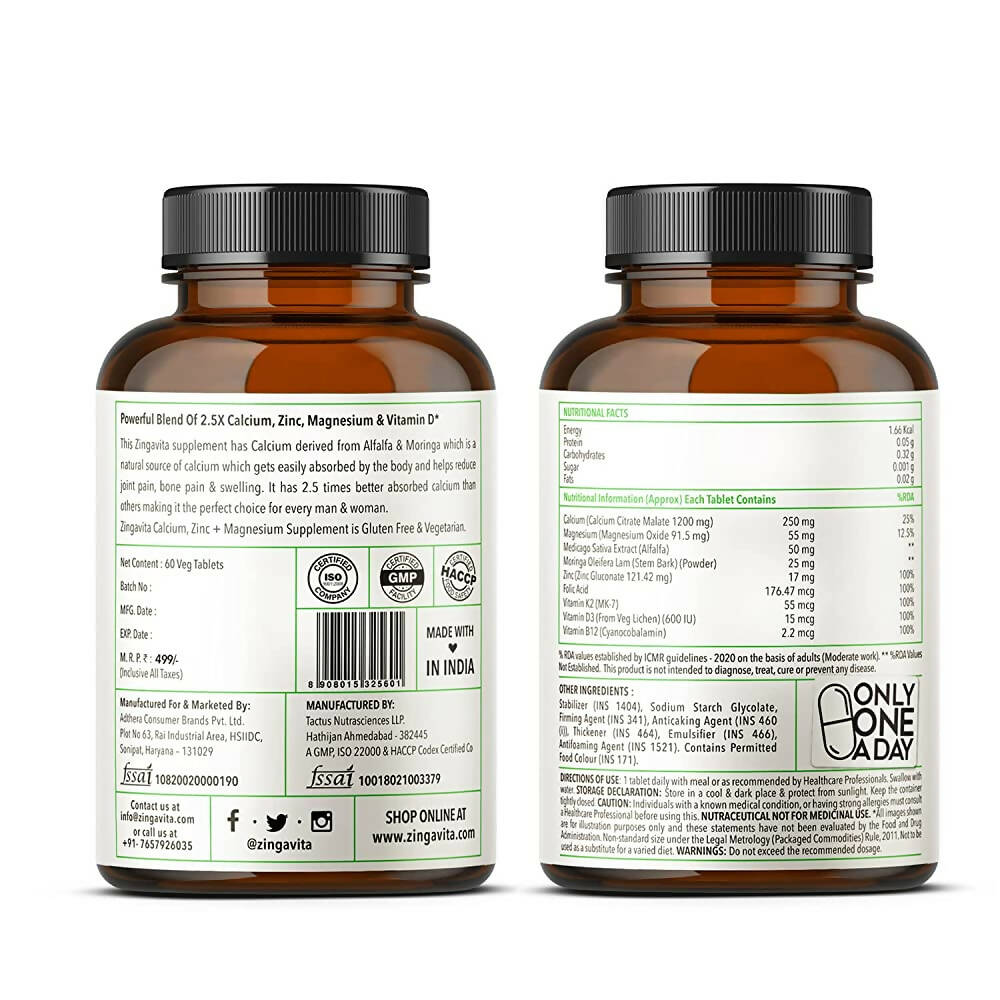 Zingavita Calcium Zinc+ Magnesium Tablets | Grocsy