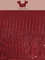 Maroon Woven Design Net Saree with Blouse Piece - Kalamkari | Grocsy