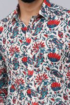 Miravan Men's Multi-Colour Floral Print Partywear Shirt | Grocsy