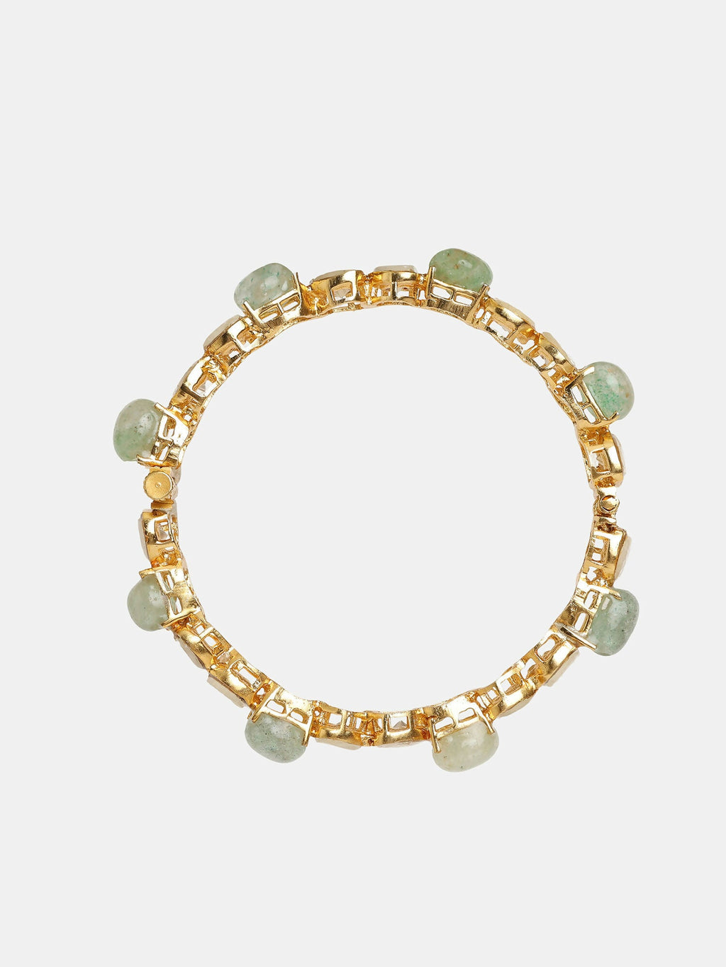 Ruby Raang 22k Gold Polished Kundan Bangle | Grocsy