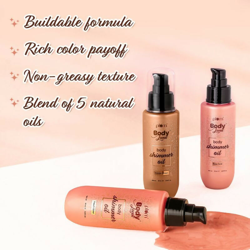 Plum Bodylovin' Body Shimmer Oil - Peach Glow | Grocsy