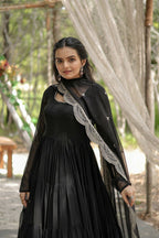 Joban Fashion Black Georgette Sequence Embroidery Work Kurta Set | Grocsy