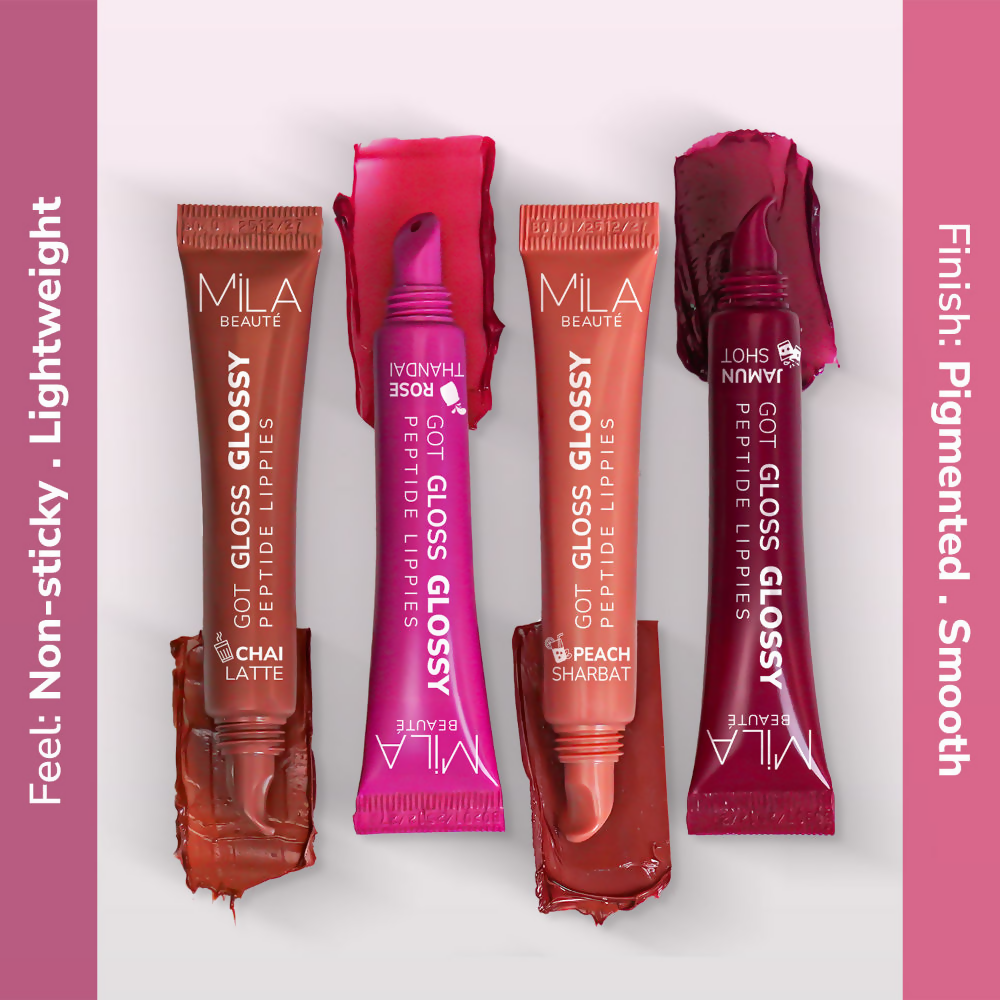 Mila Beaute Got Gloss Peptide Lippies - Peach Sharbat | Grocsy