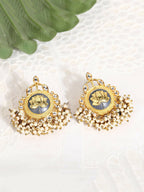 Joban Fashion Women Lotus Style Matte Gold Earrings | Grocsy