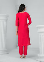 Ethnic Festive Wear Reyon Red Stitched Suit With Dupatta - Tanisha | Grocsy