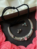 Joban Fashion Women Oxidize Monalisa Stone Oxidized Choker With Earring Set | Grocsy