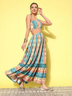 Ahalyaa Women's Traditional wear Co-ords - Green | Grocsy