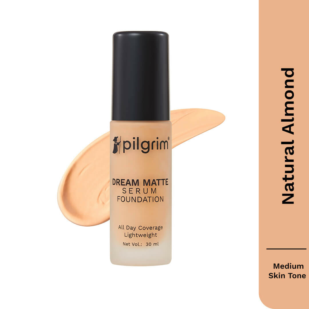 Pilgrim Dream Matte Serum Foundation With Matte & Poreless All Day Coverage Lightweight - Natural Almond | Grocsy