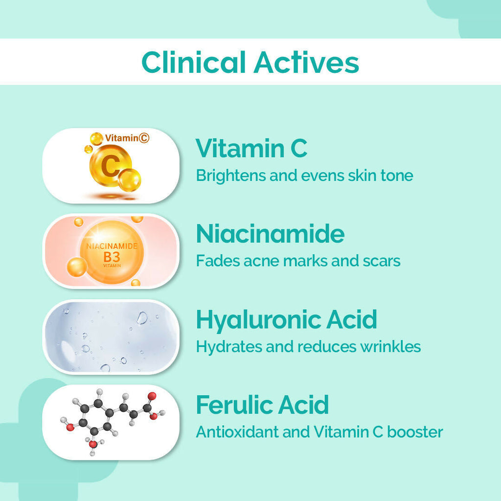 The Derma Co Radiance Combo - 10% Vitamin C Serum & 1% Hyaluronic Sunscreen Gel SPF 50 PA++++ | Grocsy