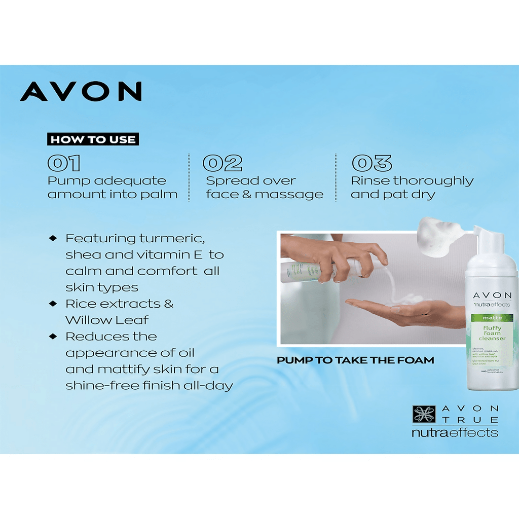 Avon Nutraeffects Matte Fluffy Foam Face Cleanser | Grocsy