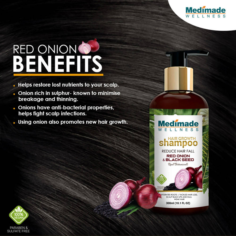 Medimade Wellness Red Onion and Black Seed Hair Growth Shampoo | Grocsy