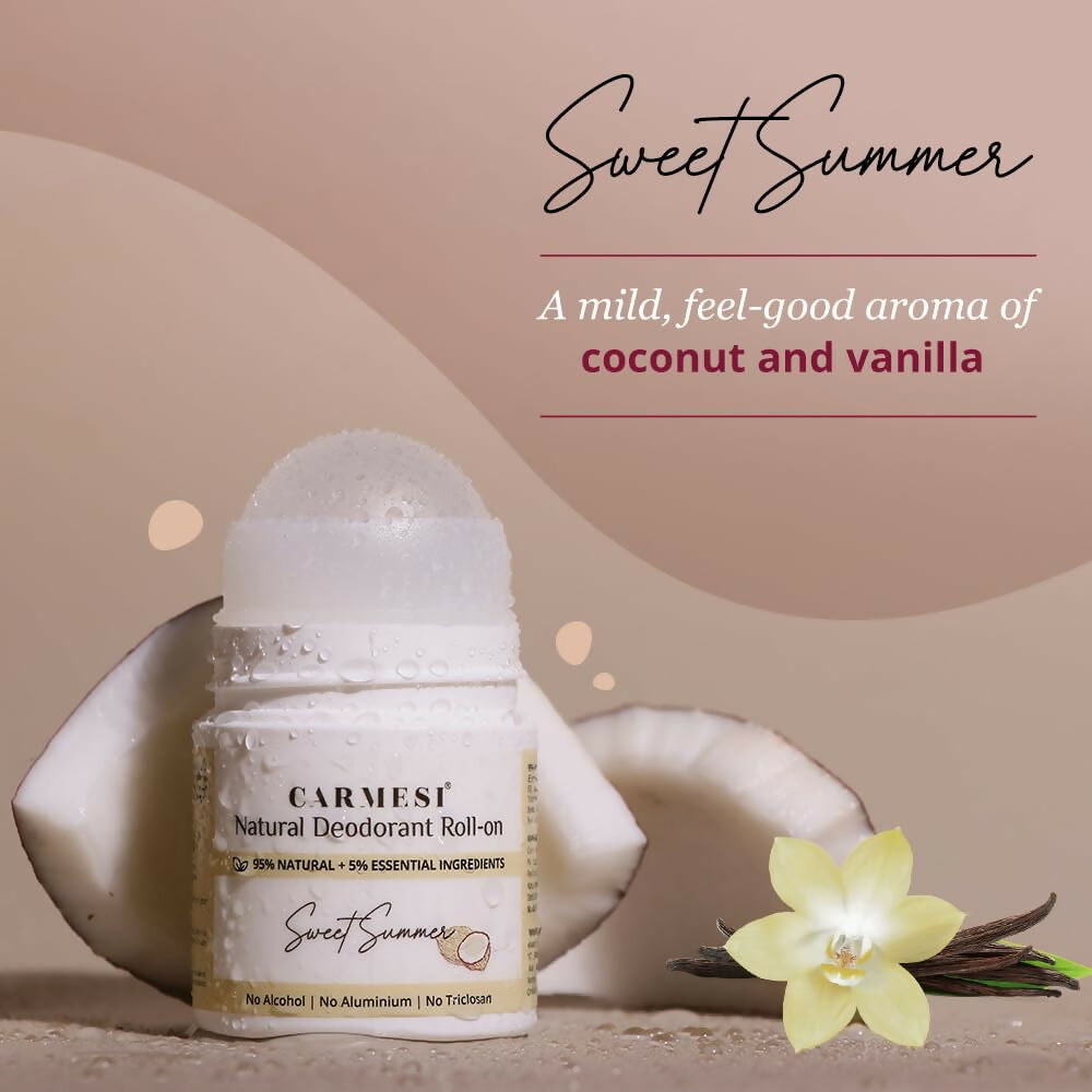 Carmesi Natural Underarm Roll On Deodorant for Women - Sweet Summer | Grocsy
