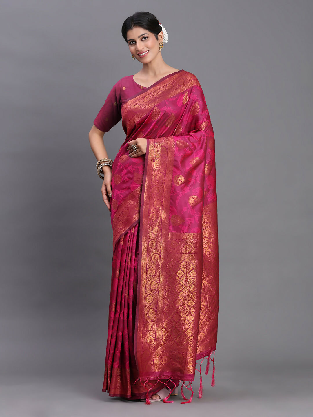 Shree Shyam Fashion Silk Pink Saree | Grocsy