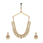 Nuyug 18K Gold Plated Estele Gold Tone Beaded Long Necklace Set | Grocsy