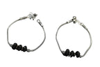 Mominos Fashion Kamal Johar Oxidised Plain Silver With Black Beads Anklets | Grocsy