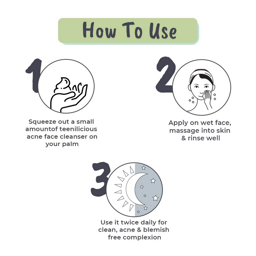 Teenilicious Acne Face Cleanser With 0.5% Azelaic Acid And Tea Tree Oil | Grocsy