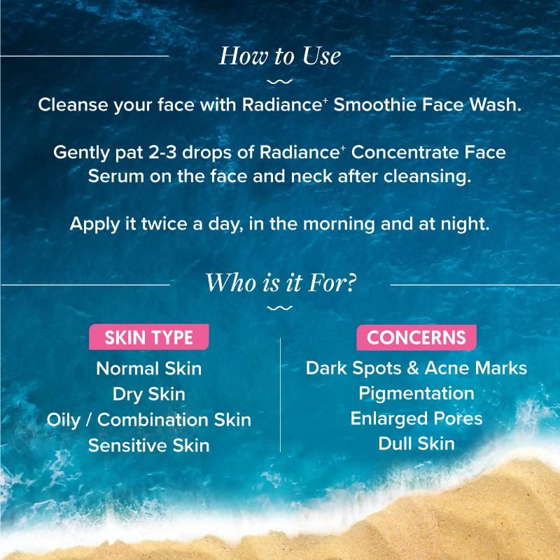 Aqualogica Radiance+ Concentrate Face Serum | Grocsy