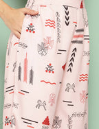 Ahalyaa Women's Traditional Wear Co-ods - Peach | Grocsy