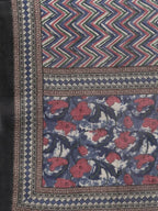 Yufta Women Navy Blue & Red Floral Printed Pure Cotton Kurta with Trouser and Dupatta | Grocsy