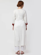 Cheera Kurta With Chikankari Palazzo & Embroidered Dupatta Set (CH092KPD) | Grocsy