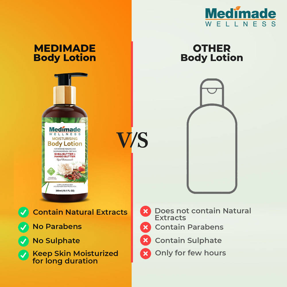 Medimade Wellness Moisturising Body Lotion With Shea Butter & Mango Butter | Grocsy