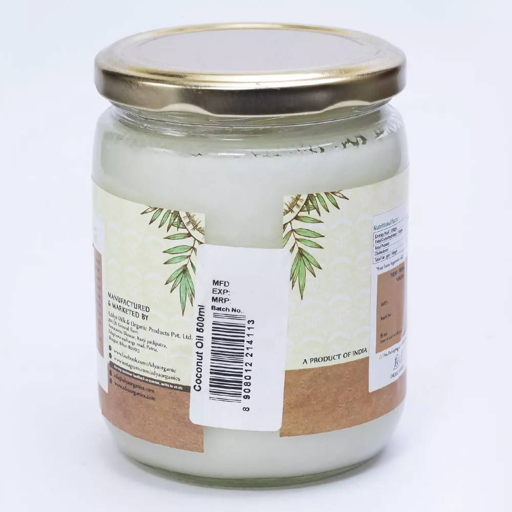 Adya Organics Extra Virgin Cold Pressed Coconut Oil | Grocsy
