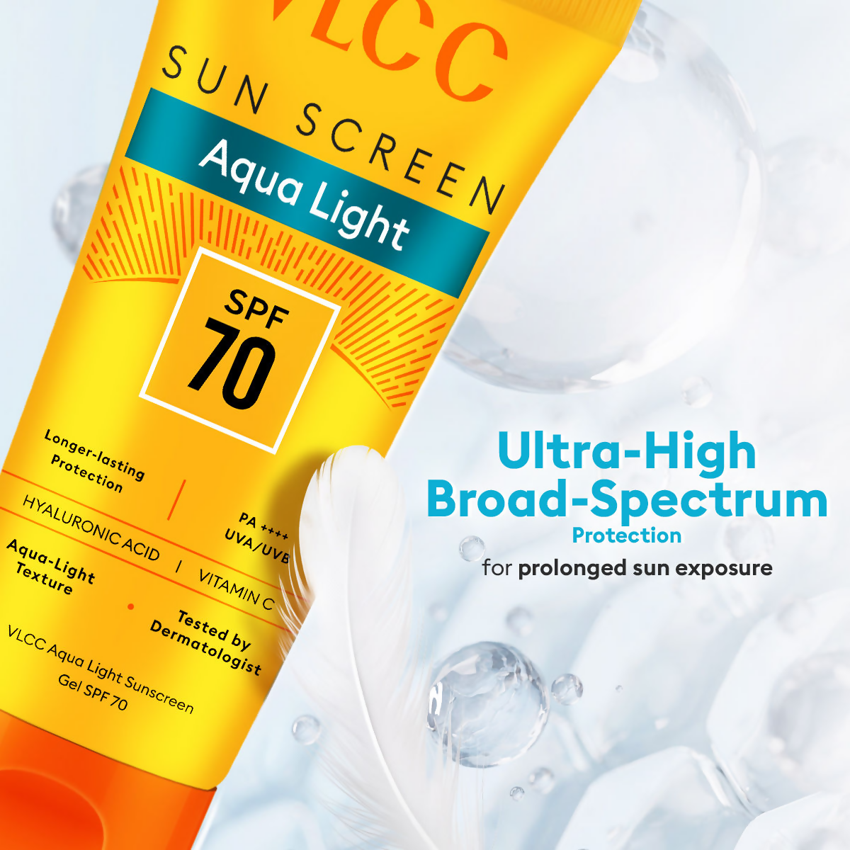 VLCC Aqua Light Sunscreen Gel SPF 70 PA++++ | Grocsy