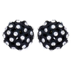 Trendoo Jewelry Gold-Polished Stylish Fancy Black Studs